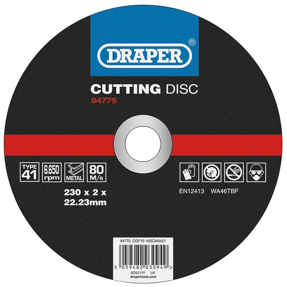 Draper 94775 Metal Cutting Disc 230 X 2 X 22.23Mm each 1