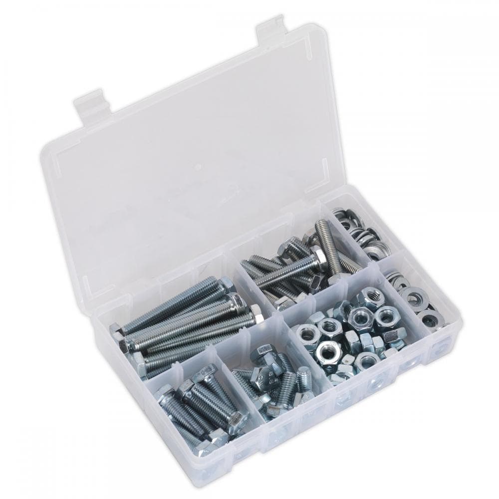 Sealey AB052SNW Setscrew Nut & Washer Assortment 150Pc High Tensile M10 Metric
