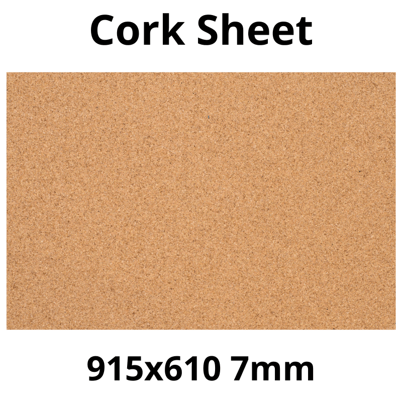 Cork Sheet - 915x610mm - 7mm - Décor and DIY - Pack of 1