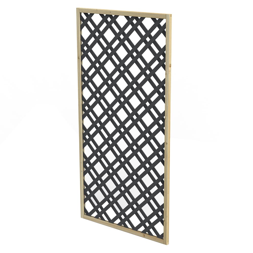 Forest Garden Grey Painted Lattice 180cm x 90cm Pack of 3
