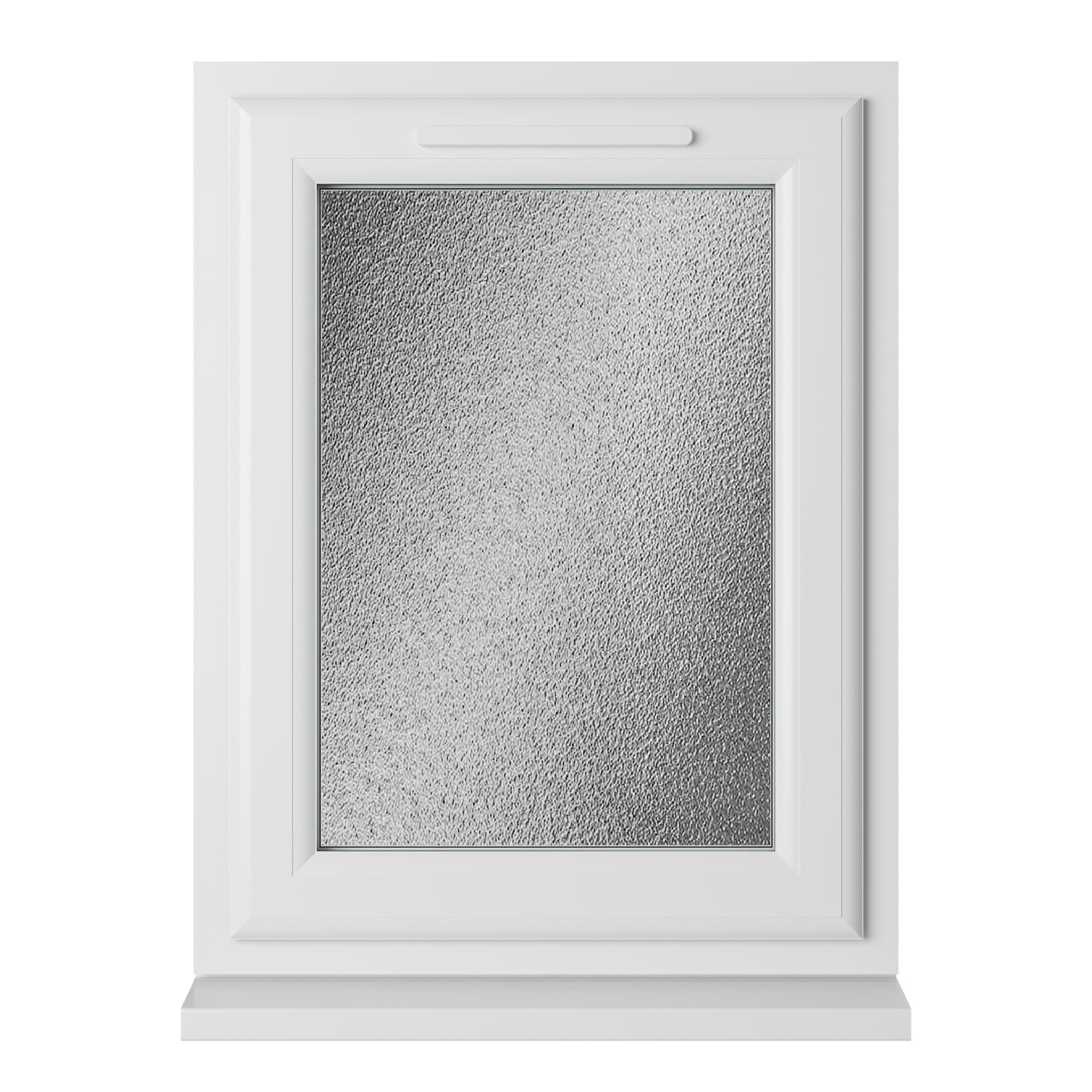 Crystal Double Glazed uPVC Window White Right Hung 610mm x 965mm Obscure