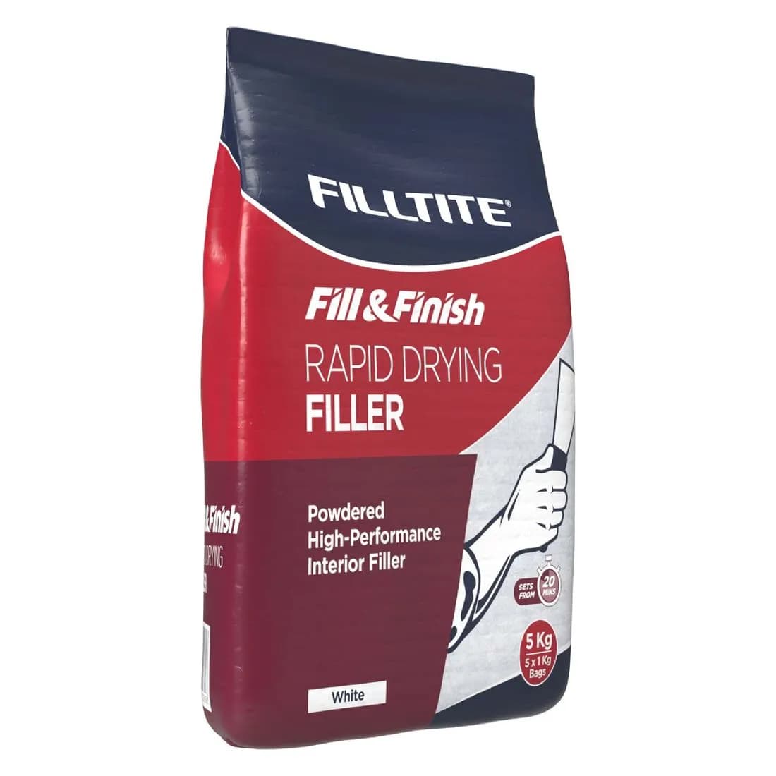 Filltite Fill+Finish Rapid Drying Filler 5Kg White