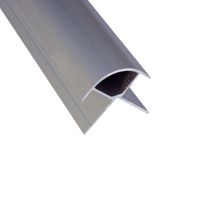 Laminate Wall Panel 10mm External Corner Trim - 2420mm Aluminium