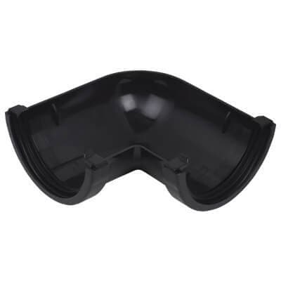 FloPlast Half Round Gutter Angle - 90 Degree x 112mm Black