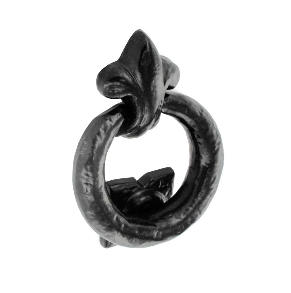 Ornate Ring Handle Door Knocker - 125mm - Black Powder Coated - Hardware Solutions