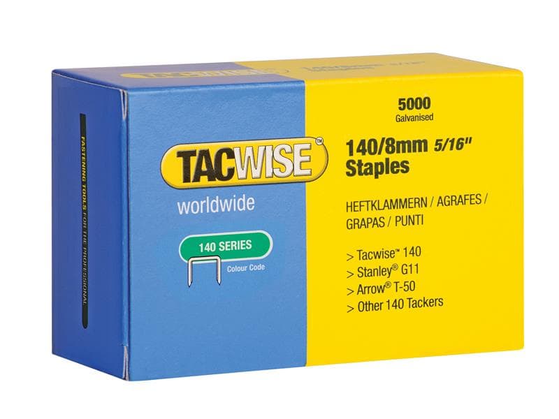 Tacwise 0341 140 Galvanised Staples 8Mm (Pack 5000)
