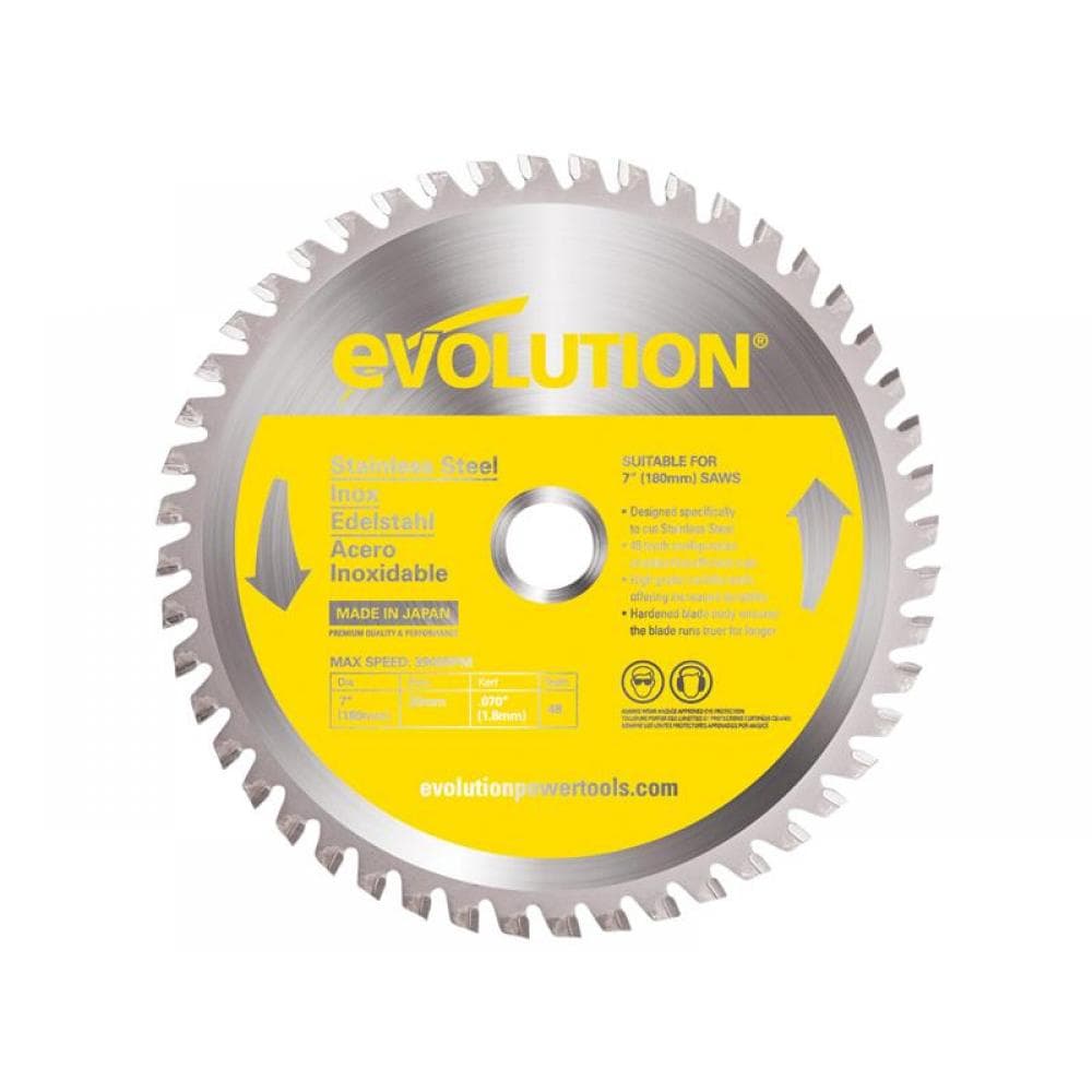 Evolution EVOBLADESS Stainless Steel Cutting Circular Saw Blade 180 X 20Mm X 48T