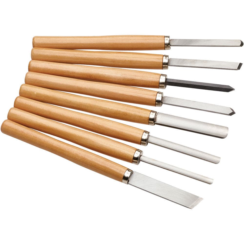 Clarke 1801874 Cht874 8 Piece Wood Turning Chisel Set