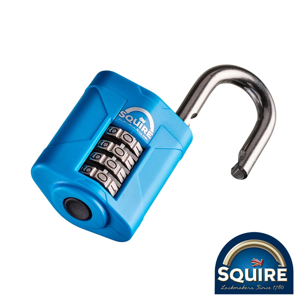 Squire SQR701002 Combination Padlock - Stainless Steel Open Shackle - Cp50S 50Mm Blister Pack 1