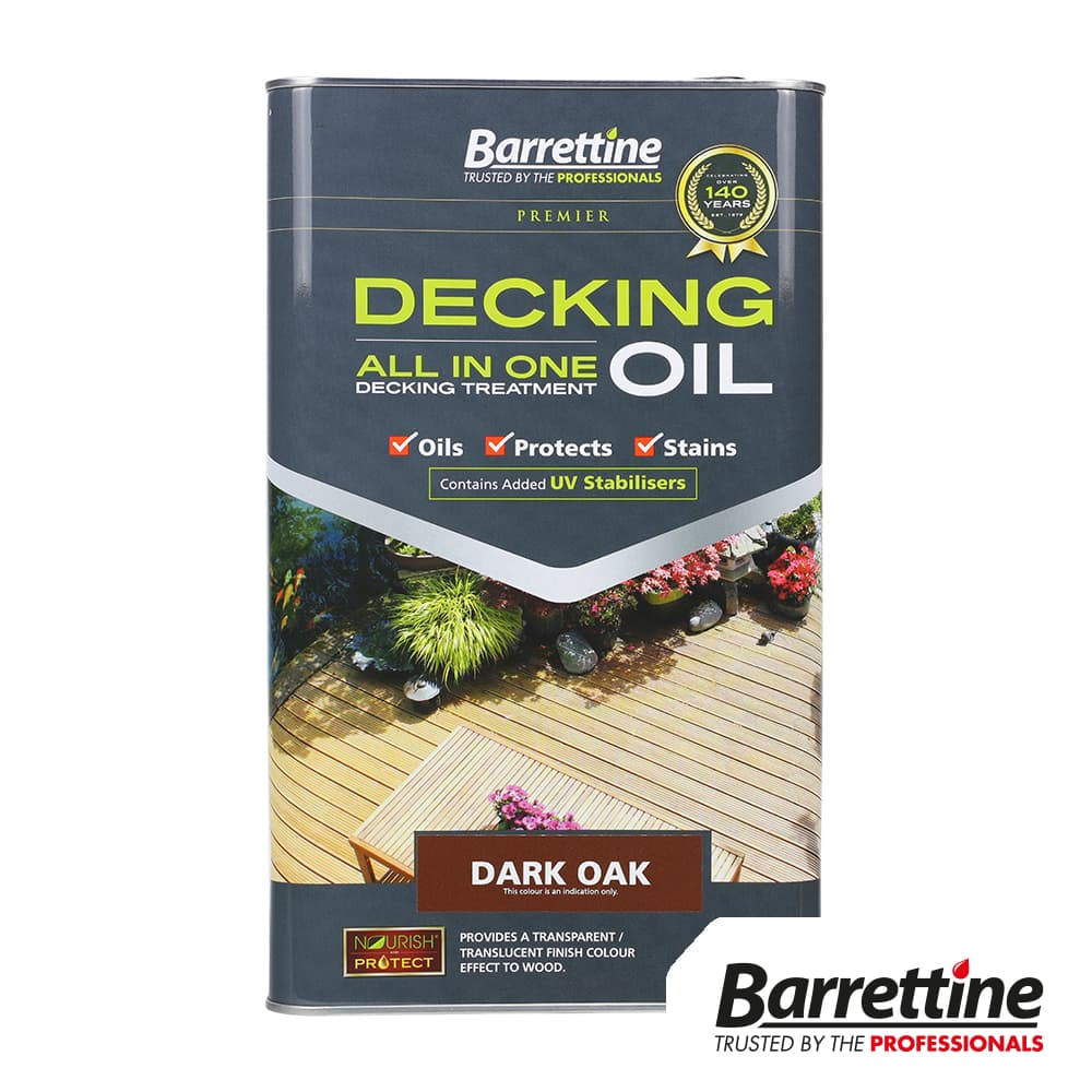 Barrettine Decking Oil All In One - Dark Oak Tin 1 DODO005