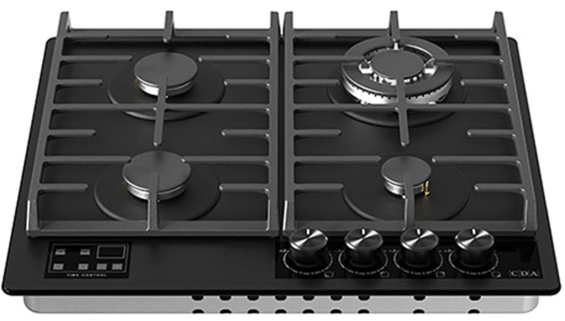 CDA HVG631MB 60cm 4 Zones Gas On Glass Hob Black
