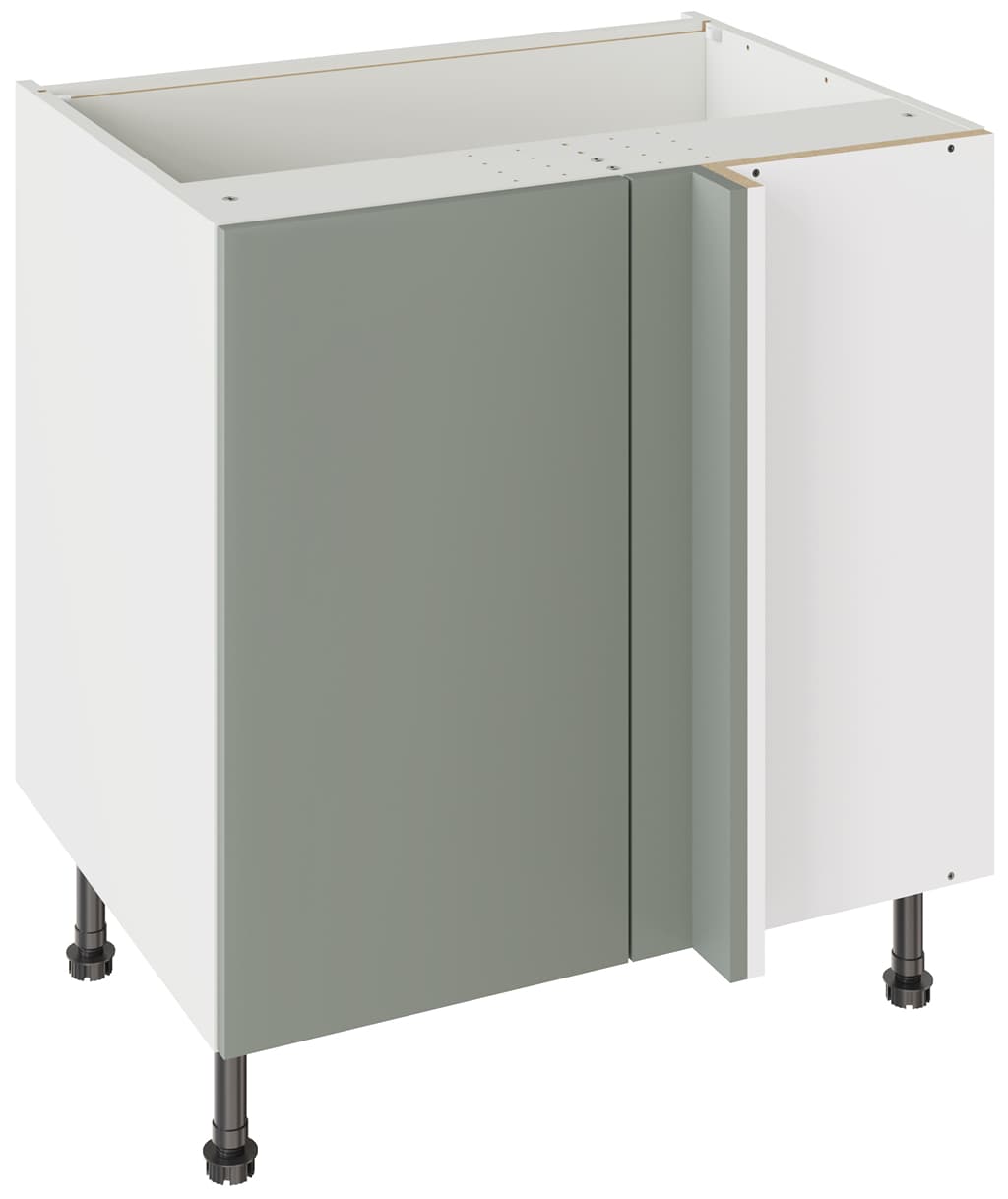 Flatpack 800 Blind Corner Base Kitchen Cabinet Slab Supermatt Agave Green