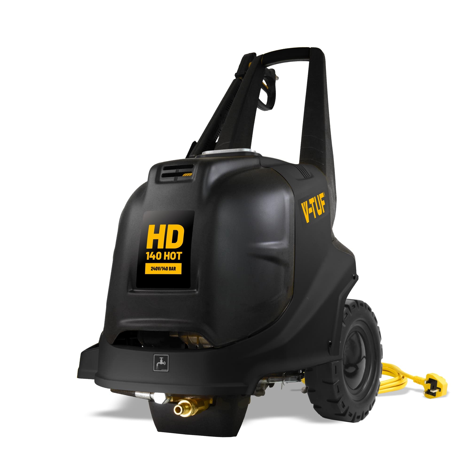 V-Tuf HD140HOT 240V Hot Water Professional Mobile Pressure Washer - 2000PSI, 140Bar, 8L/min