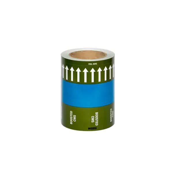 Pipemark 150mm x 33m Pipeline Identification and Flow Direction Self Adhesive Label (Roll) Indoor