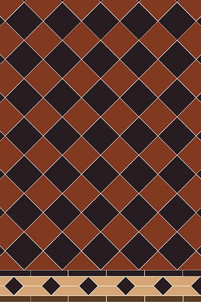 Original Style Victorian Oxford Red and Black Pattern