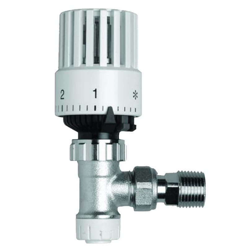 Angled Thermostatic Radiator Valve - Chrome 15mm