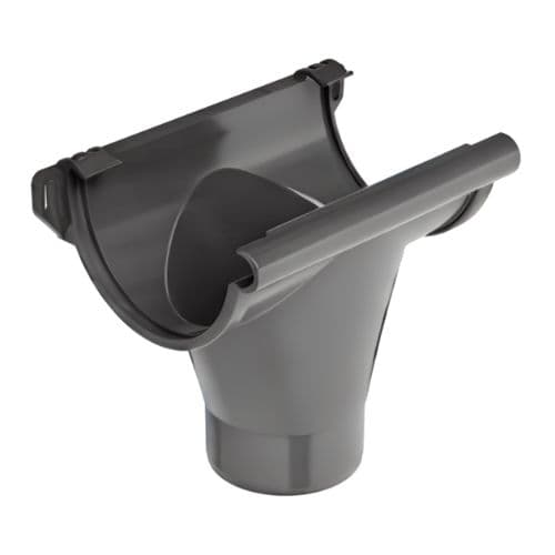 Galeco Industrial Gutter Running Outlet - 150mm Graphite