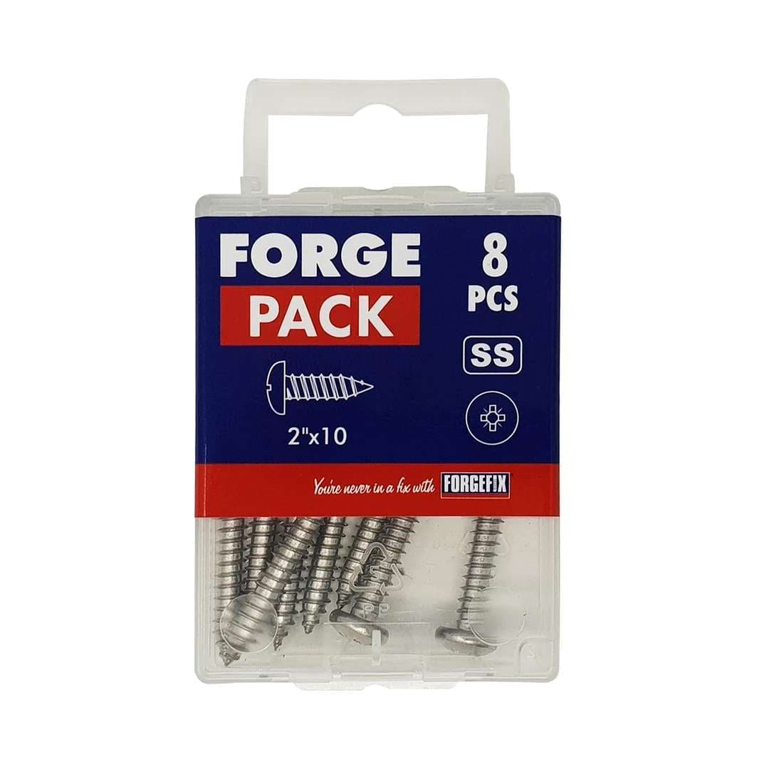 Forgepack FPSTPP3410SS Self Tapping Screw - Pan Head - Stainless Steel 3/4in X 10 (Pack Of 20)
