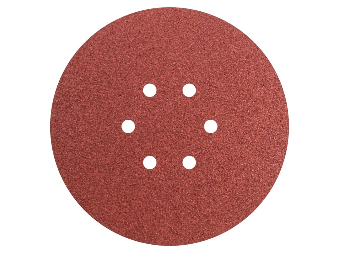 Faithfull Hook & Loop Sanding Disc DID2 Holed 150mm x 80G (Pack 5) FAIADHL150M
