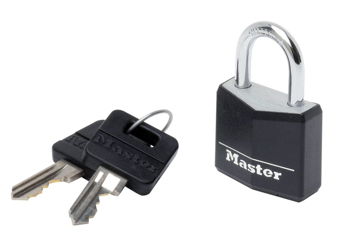 Master Lock Aluminium Black Vinyl Cover 30mm Padlock 4-Pin 9130EURDBLK