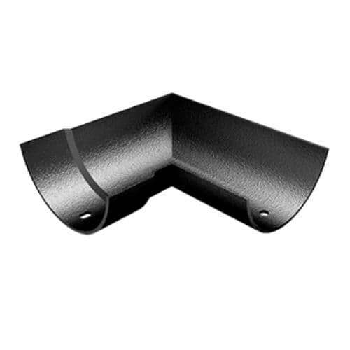 Cast Aluminium Half Round Gutter Internal Angle - 90 Degree x 100mm Black (9005 Leatherette)