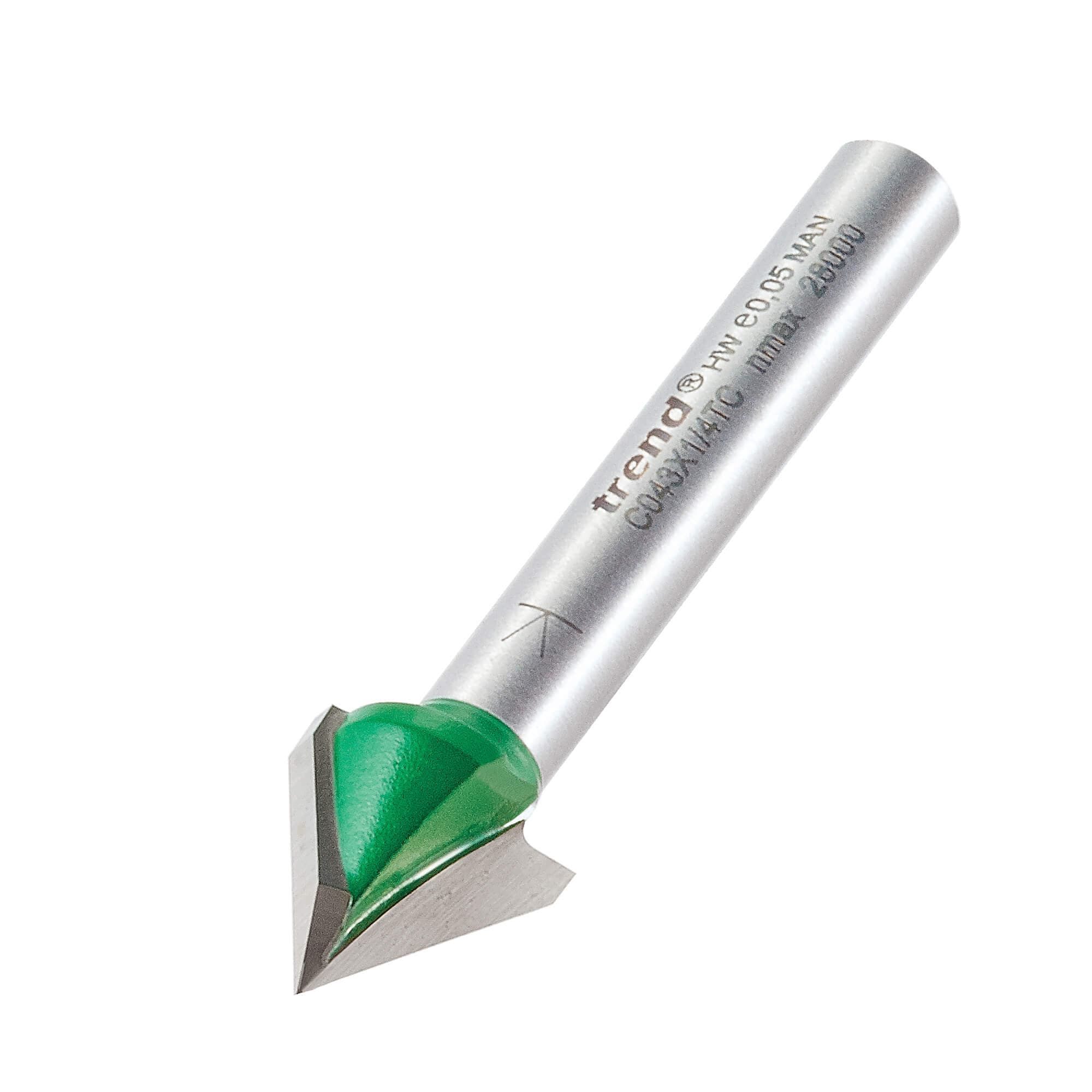 Trend Chamfer V Groove Cutter Angle=60 Degrees Pk 1 C043X1/4TC