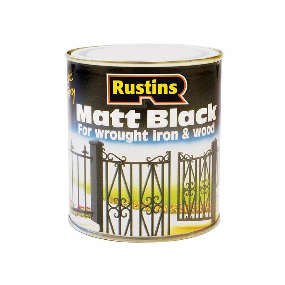 Rustins BLAM1000 Matt Black Paint Quick Drying 1 Litre