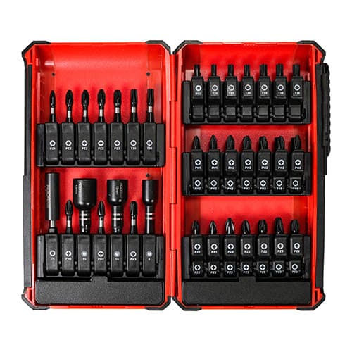 Timco 228258 Impact Driver Bit Set - Case 49Pc Blister Pack 49