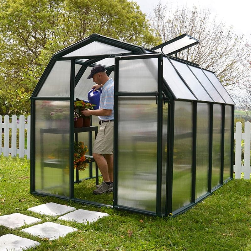6' x 8' Palram Canopia Rion EcoGrow Green Greenhouse with Resin Frame (2.04m x 2.63m)