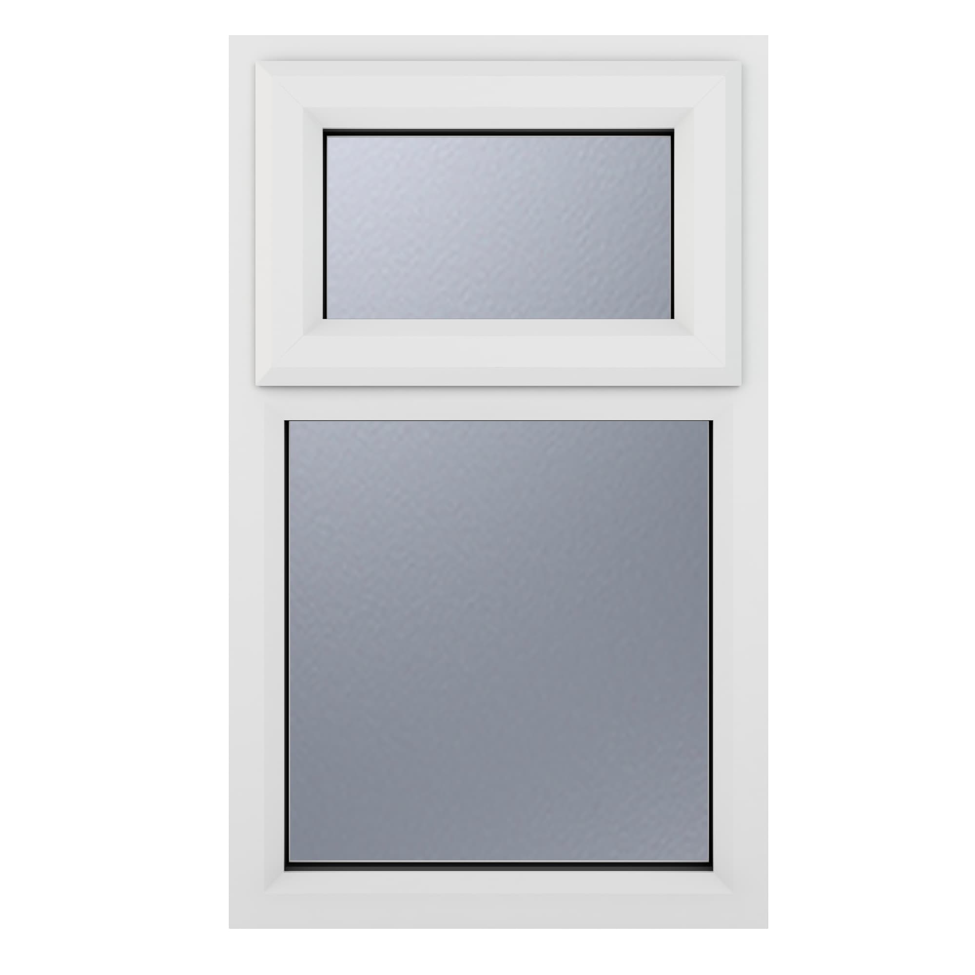 Crystal Double Glazed uPVC Window White Top Hung 1040mm x 1190mm Obscure