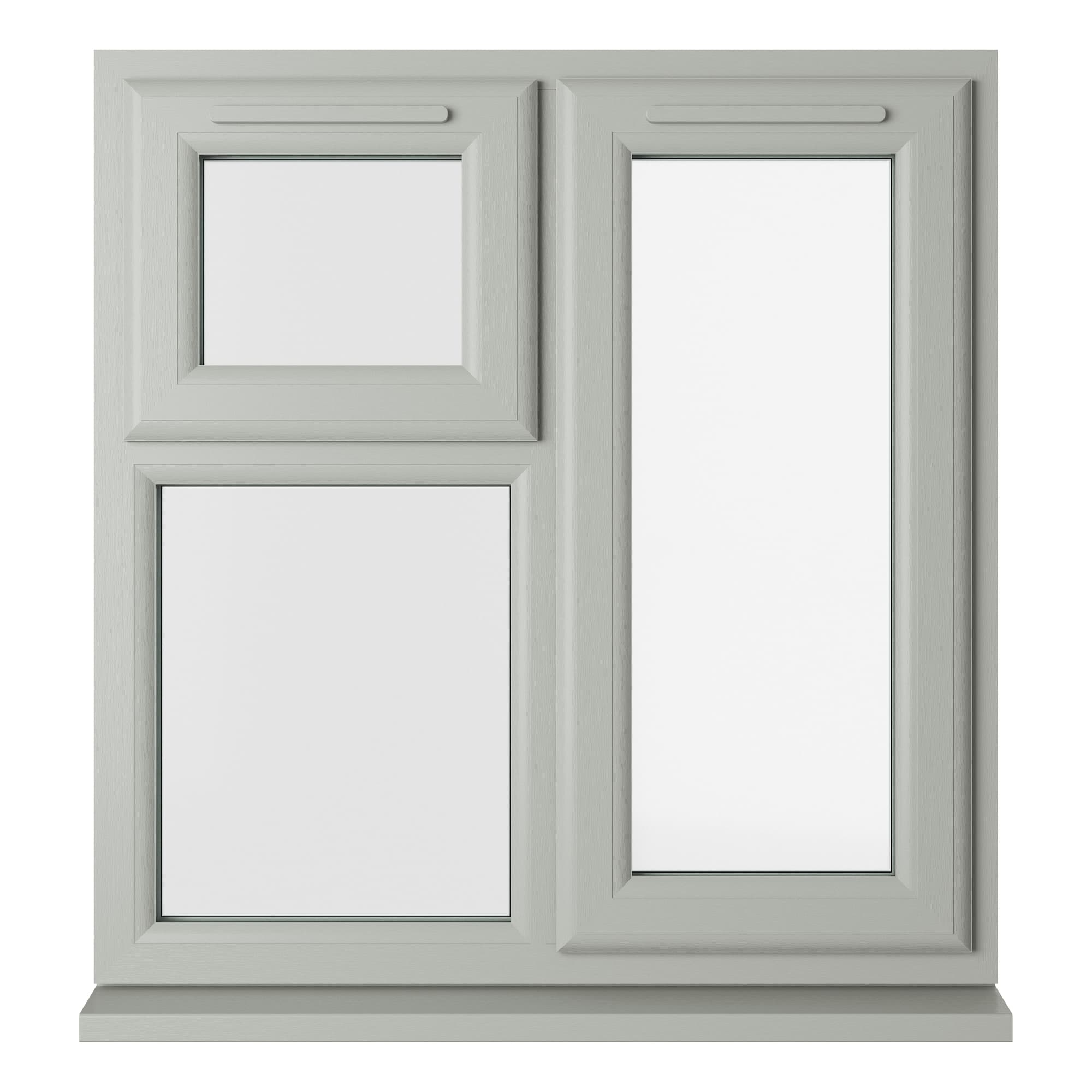 Crystal Triple Glazed uPVC Window Agate/White Right Hung 905mm x 965mm Clear