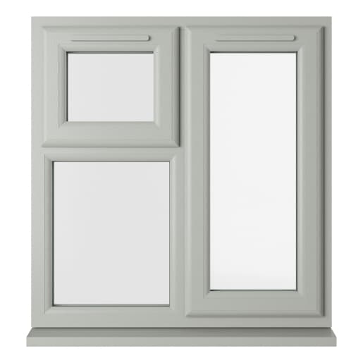 Crystal Triple Glazed uPVC Window Agate/White Right Hung 905mm x 965mm Clear
