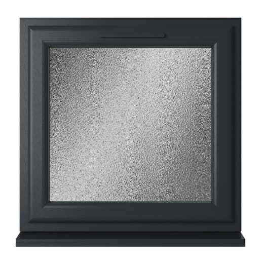 Crystal Double Glazed uPVC Window Grey/White Top Opener 610mm x 610mm Obscure