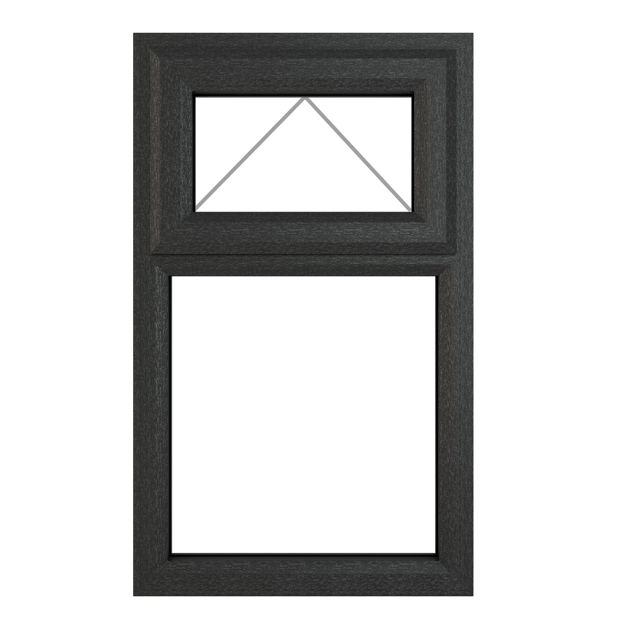 Crystal Double Glazed uPVC Grey/White Window Top Opening 610mm x 1115mm Clear