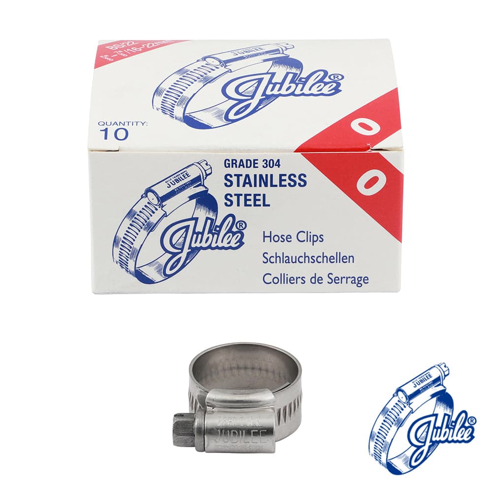 Jubilee® Clip A2 304 Stainless Steel - 16 - 22mm (Box of 10)