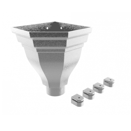 Cast Aluminium Round Merus Corner Large Hopper - 76mm PPC Finish
