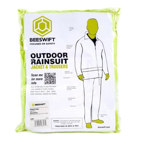 ProSolve Hi-Vis Waterproof Coverall Rain Suit - Large