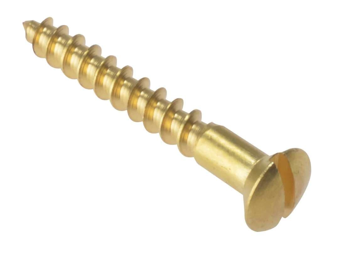 Fandf RAH346BR Wood Screw - Raised Head - Solid Brass 3/4in X 6 (Box Of 200)