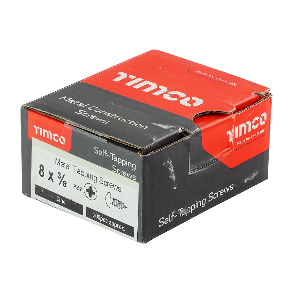 Timco Self-Tapping Screws - Pz - Pan - Zinc Box 200 00838CPAZS