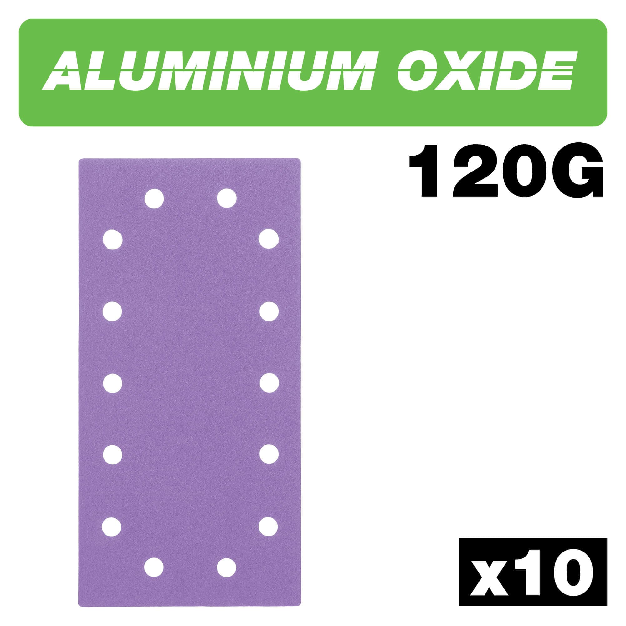 Trend Aluminium Oxide 1/2 Sheet Sanding Sheet 120 Grit 115Mm X 230Mm 10Pc Pk 1 AB/HLF/120A