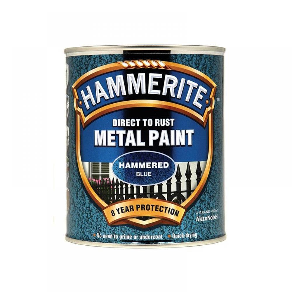 Hammerite 5092938 Direct To Rust Hammered Finish Metal Paint Blue 750Ml