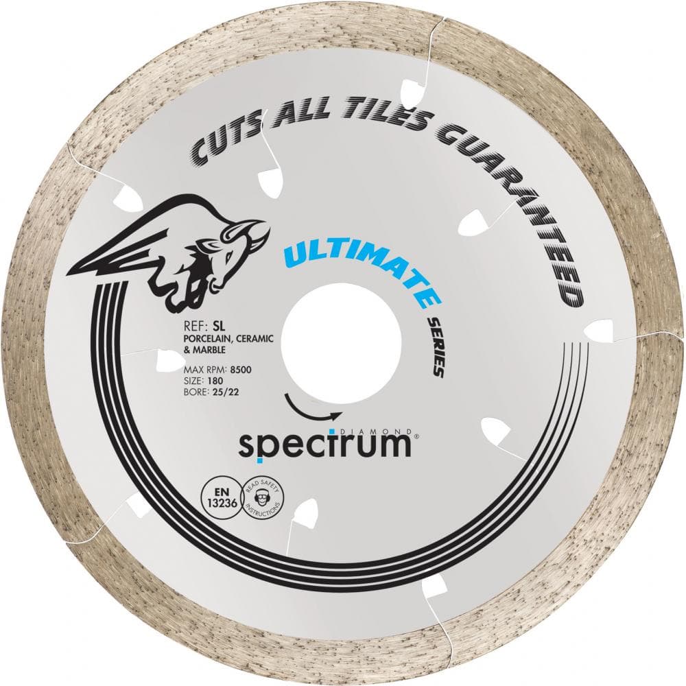 Ox Tools SL180/25/22 Spectrum Ultimate Dia Blade - All Tiles Guaranteed - 180/25.4/22.23Mm EA