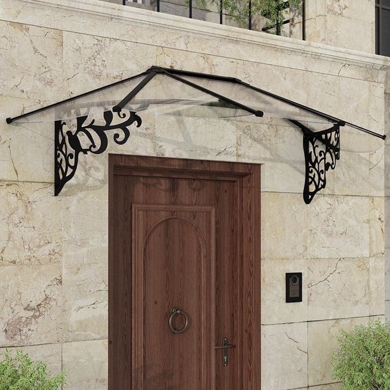 7â1 x 2â11 Palram Canopia Lily 2130 Black Clear Door Canopy (2.16m x 0.88m)