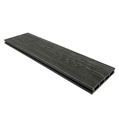 Standard Woodgrain / Grooved Composite Decking Board - 146mm x 3660mm Mid Grey