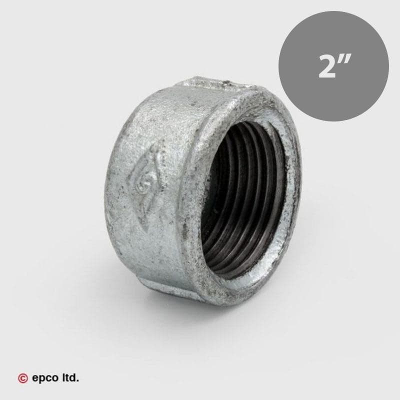 2" Galvanised Malleable Iron Black Cap