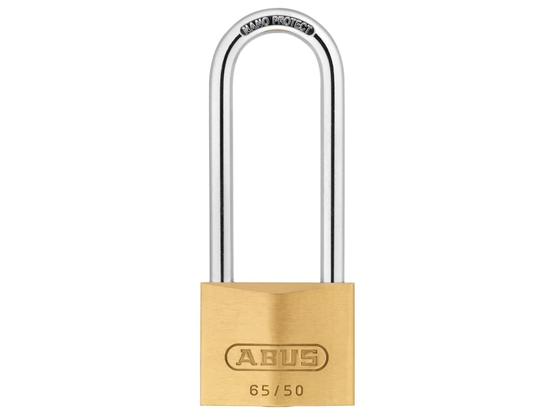 ABUS Mechanical 65/50mm Brass Padlock 80mm Long Shackle Keyed Alike 6504 10012020-01