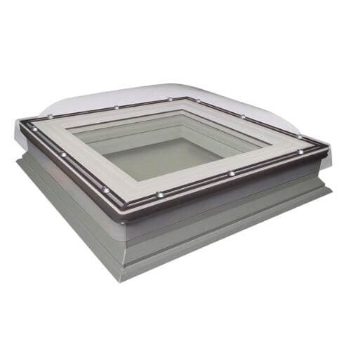 Domed Non Opening Flat Roof Window - 600mm x 900mm Double Glazed White