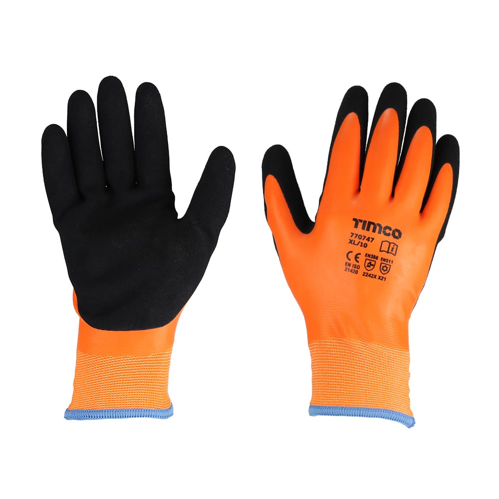 Timco Aqua Thermal Grip Glove - Sandy Latex Coated Polyester Backing Card 1 770747