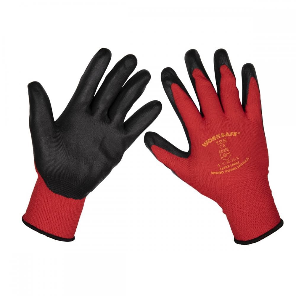 Sealey 9125XL Flexi Grip Nitrile Palm Gloves (X-Large) - Pair