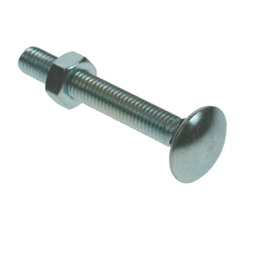 4Trade Bolt & Nut M8 x 40 Din Cup Square Hexagon Bright Zinc Plated PK5